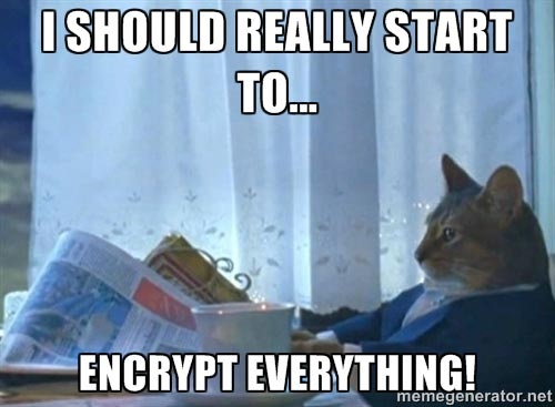 "I should really start to... Encrypt Everything!" - Meme